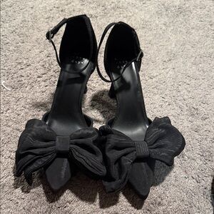 Elegant Black Bow Women's Shoes